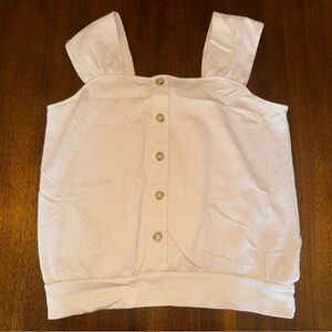 Loft Outlet Button Tank Top Sleeveless Peasant Size Medium Cream Tan